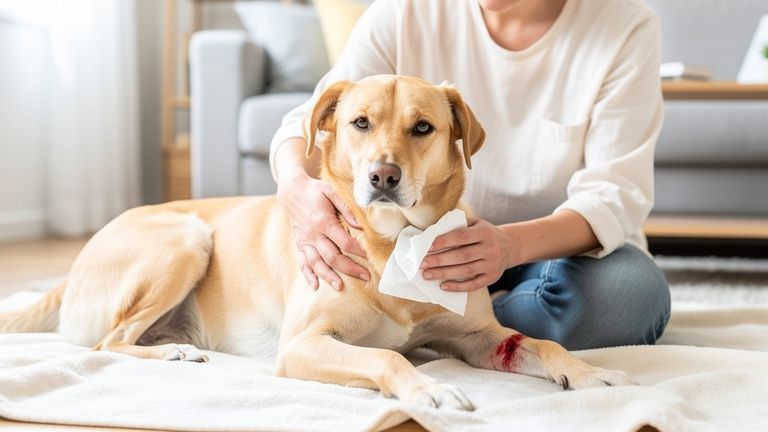 怪我した愛犬に動物病院へ行くまでにできること