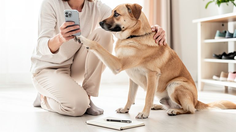 傷口と犬の様子を記録する